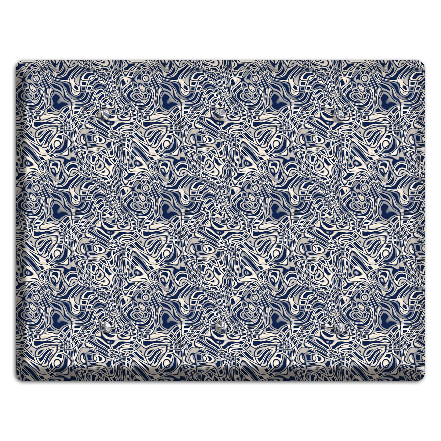 Blue Psychedelic Swirl 3 Blank Wallplate