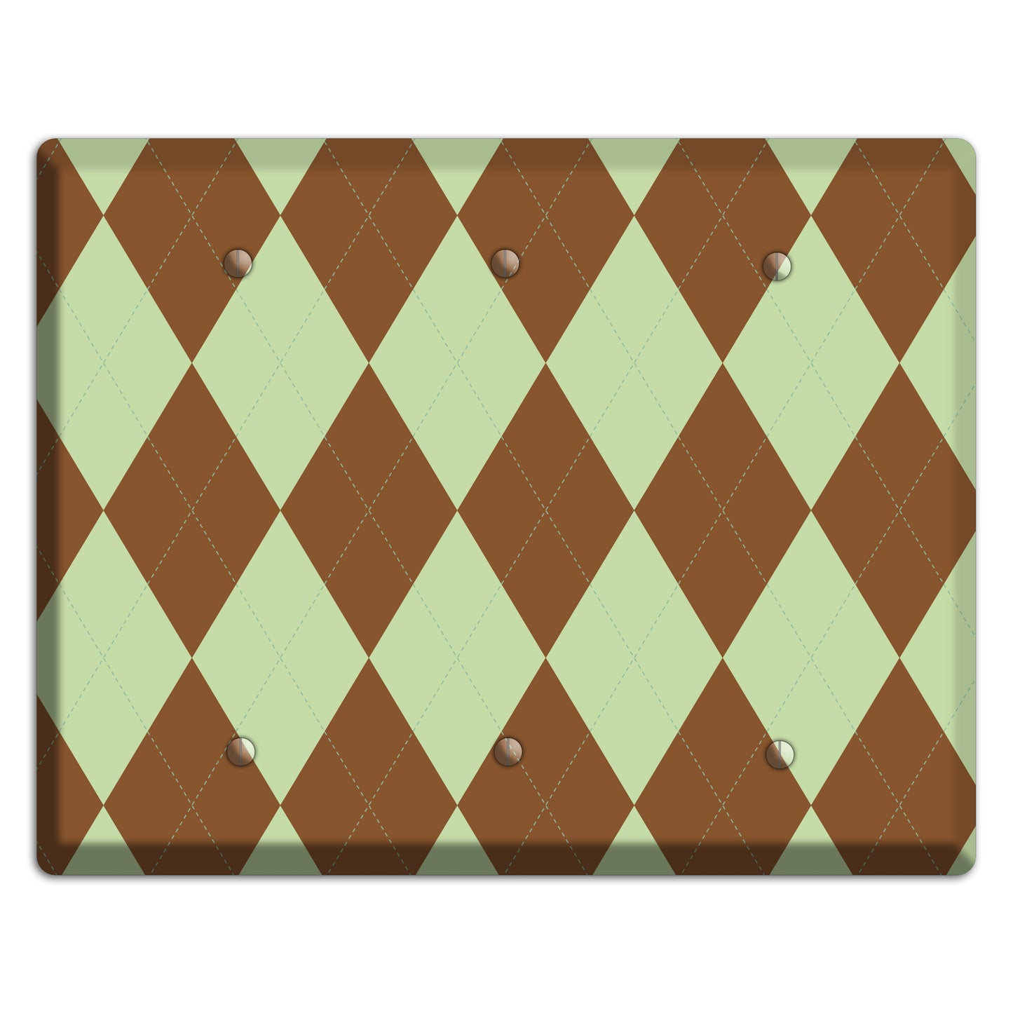 Brown Argyle 3 Blank Wallplate