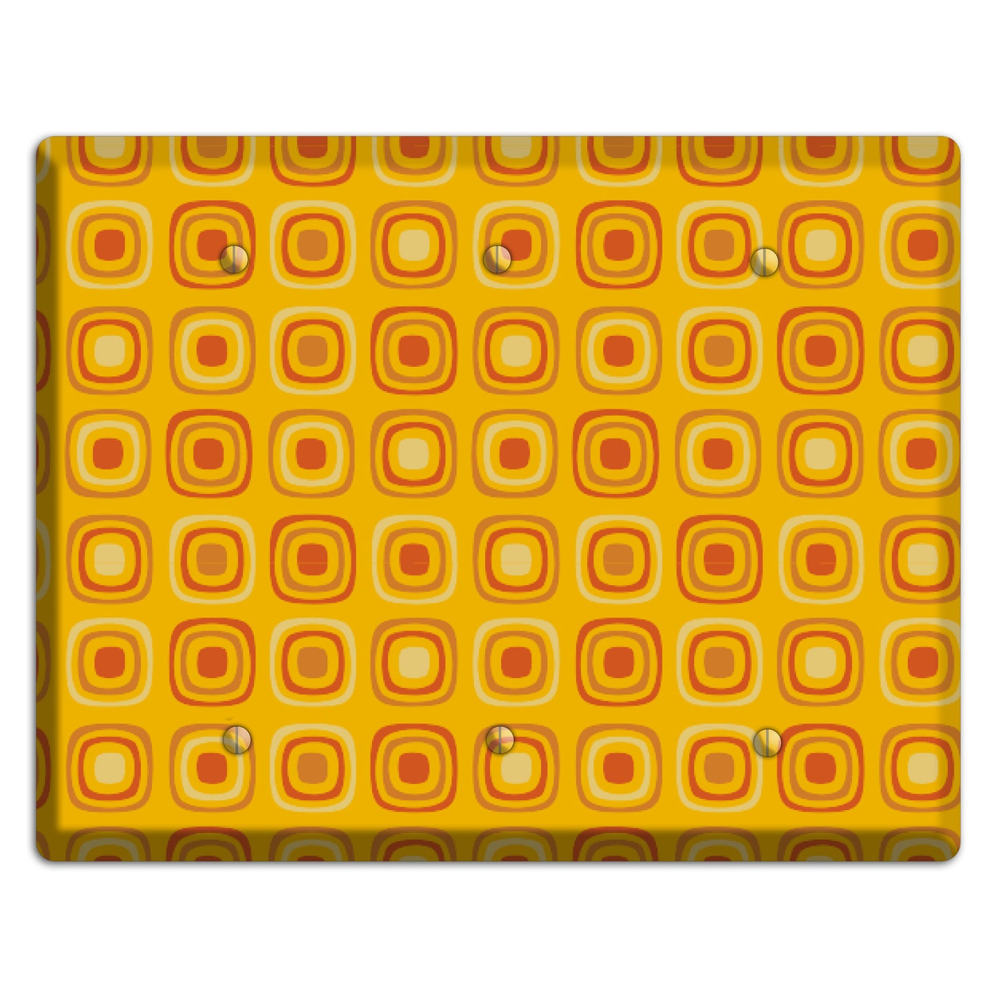 Multi Orange Red Retro Squares 3 Blank Wallplate