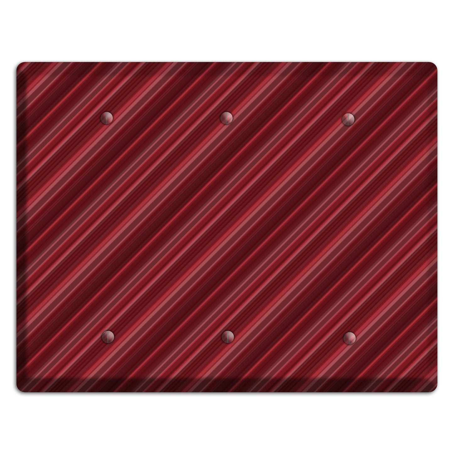 Burgundy Multi Angled Stripes 3 Blank Wallplate