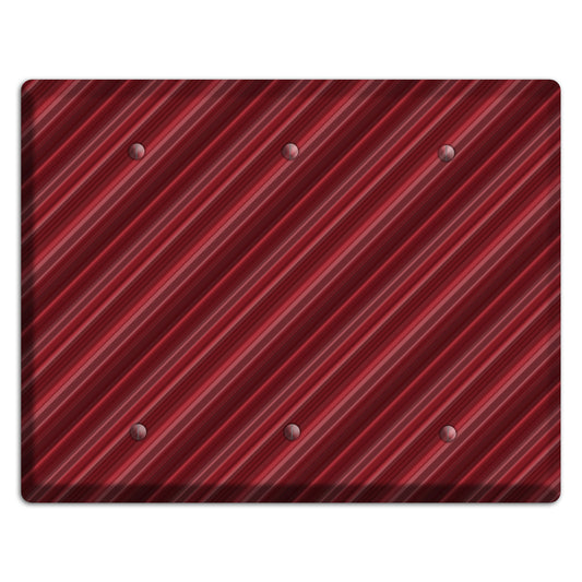 Burgundy Multi Angled Stripes 3 Blank Wallplate