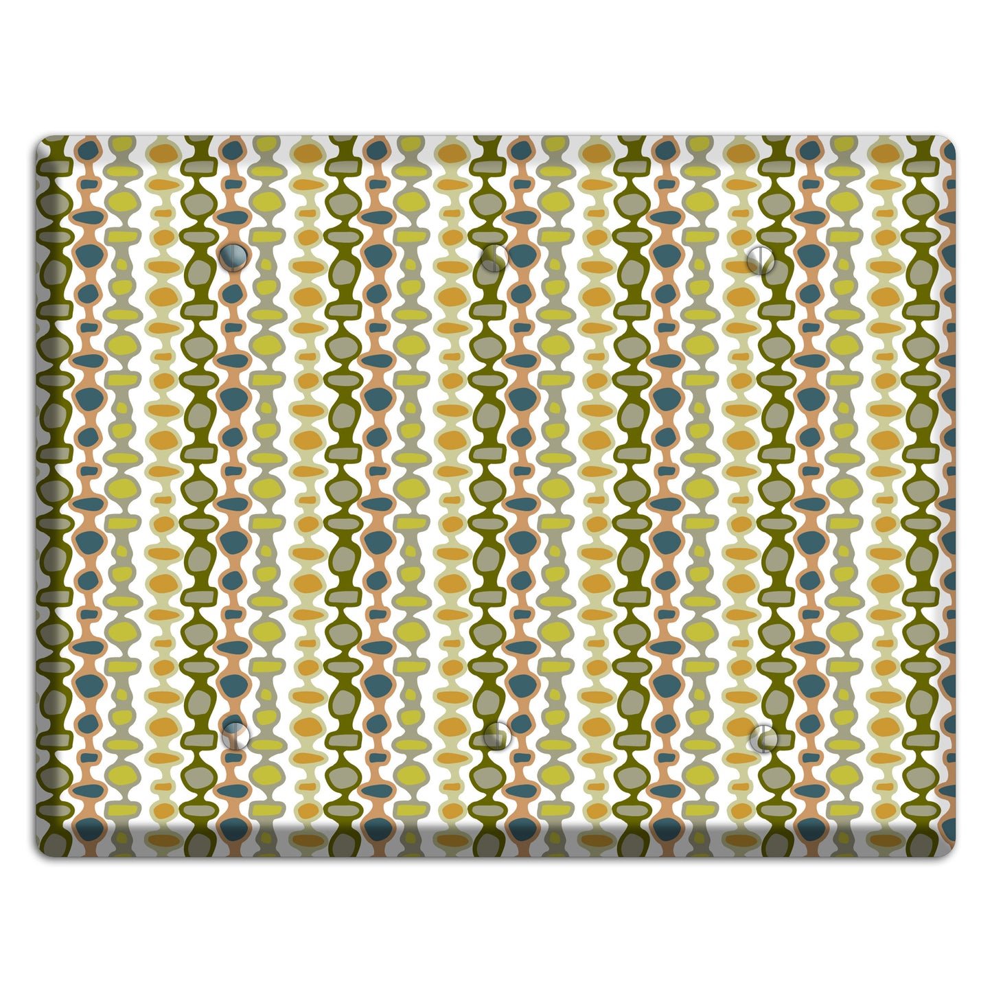 Multi Olive and Mustard Bead and Reel 2 3 Blank Wallplate