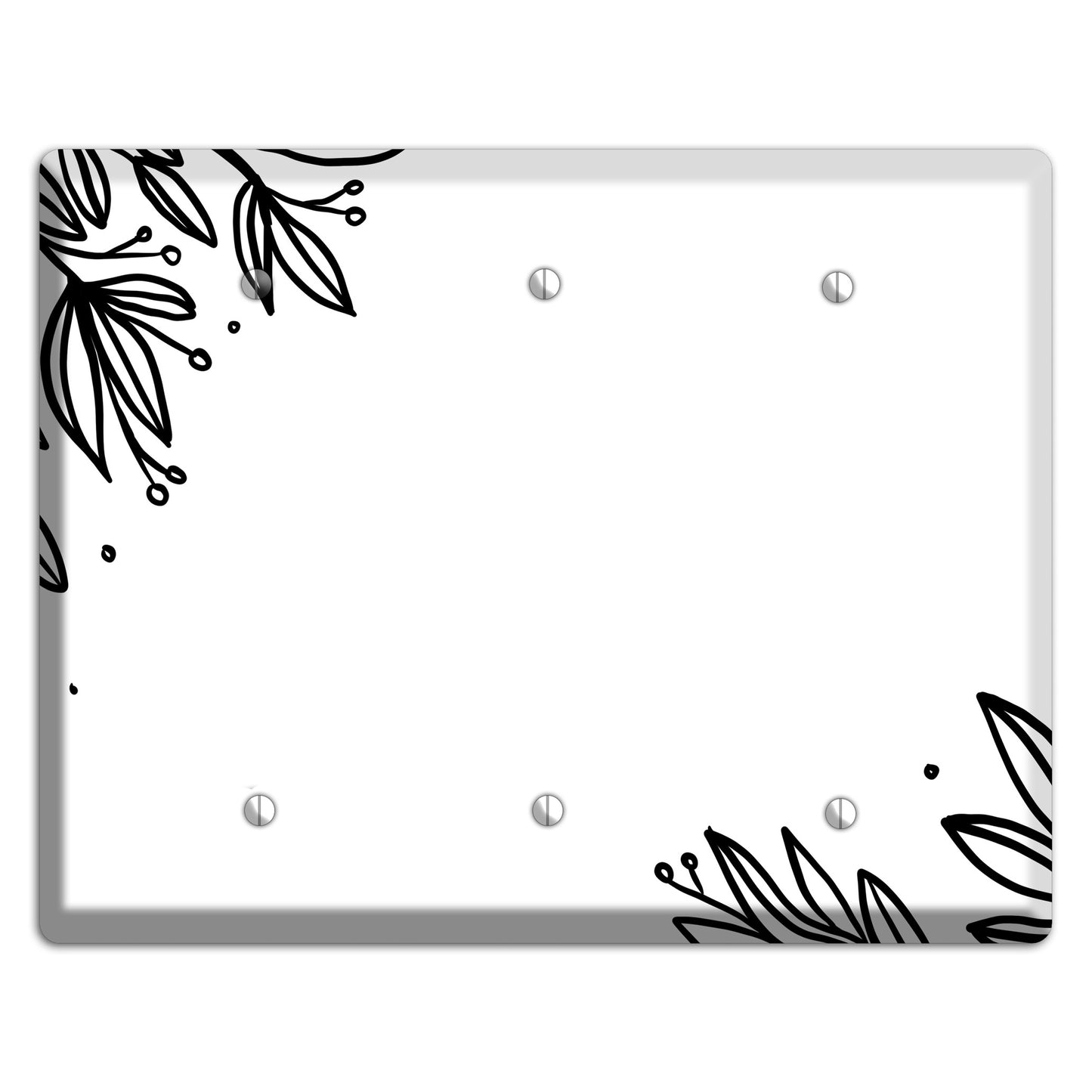 Hand-Drawn Floral 9 3 Blank Wallplate