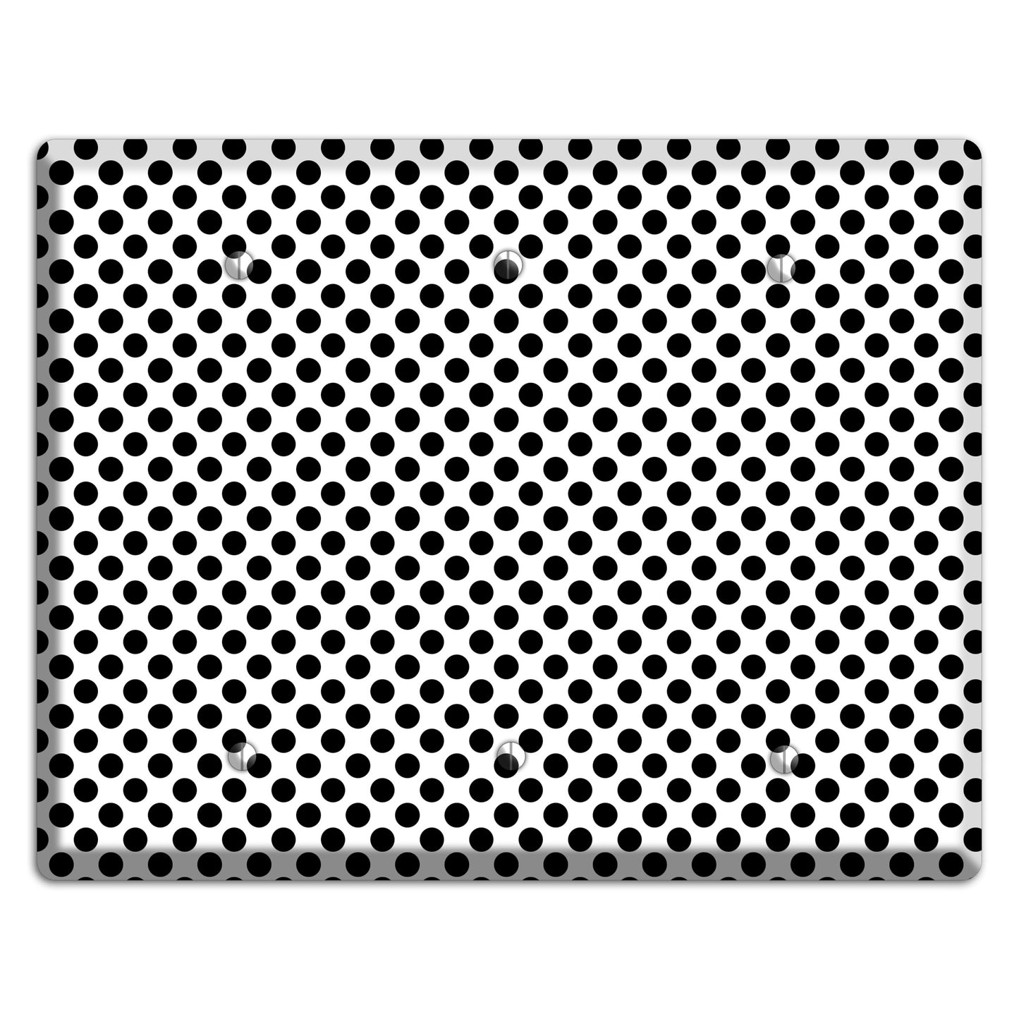 White with Black Packed Small Polka Dots 3 Blank Wallplate