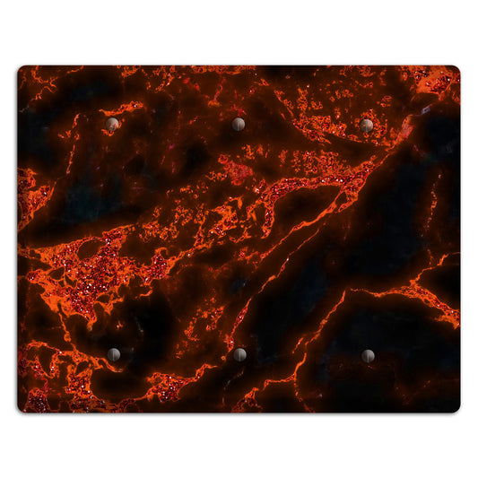 Black and Red Marble 3 Blank Wallplate