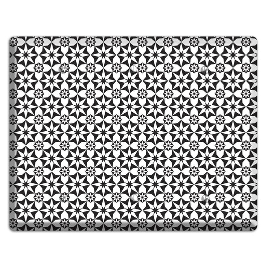 White with Black Foulard 2 3 Blank Wallplate