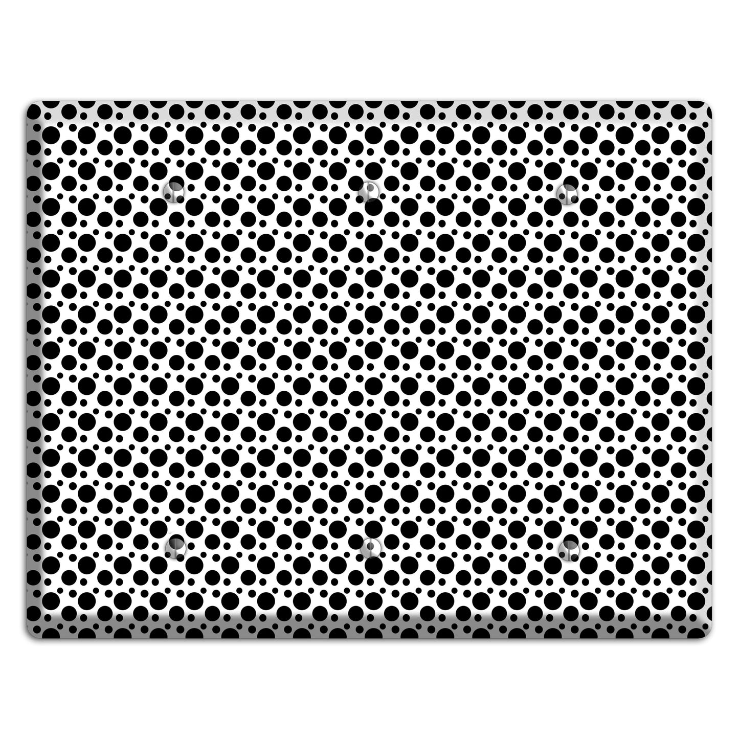 White with Black Small and Tiny Polka Dots 3 Blank Wallplate