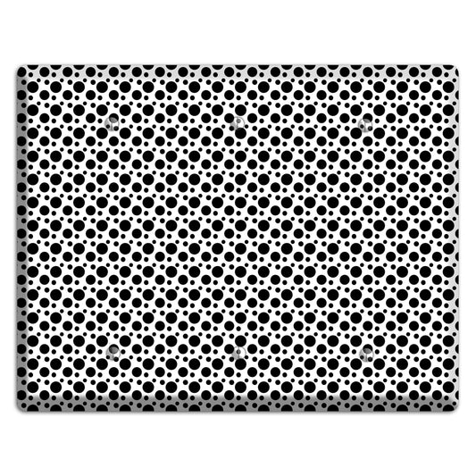 White with Black Small and Tiny Polka Dots 3 Blank Wallplate