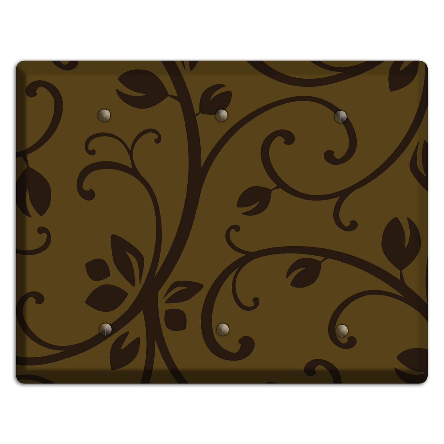 Brown Bud Sprig 3 Blank Wallplate