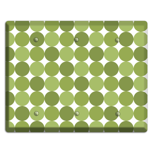 Multi Olive Tiled Dots 3 Blank Wallplate