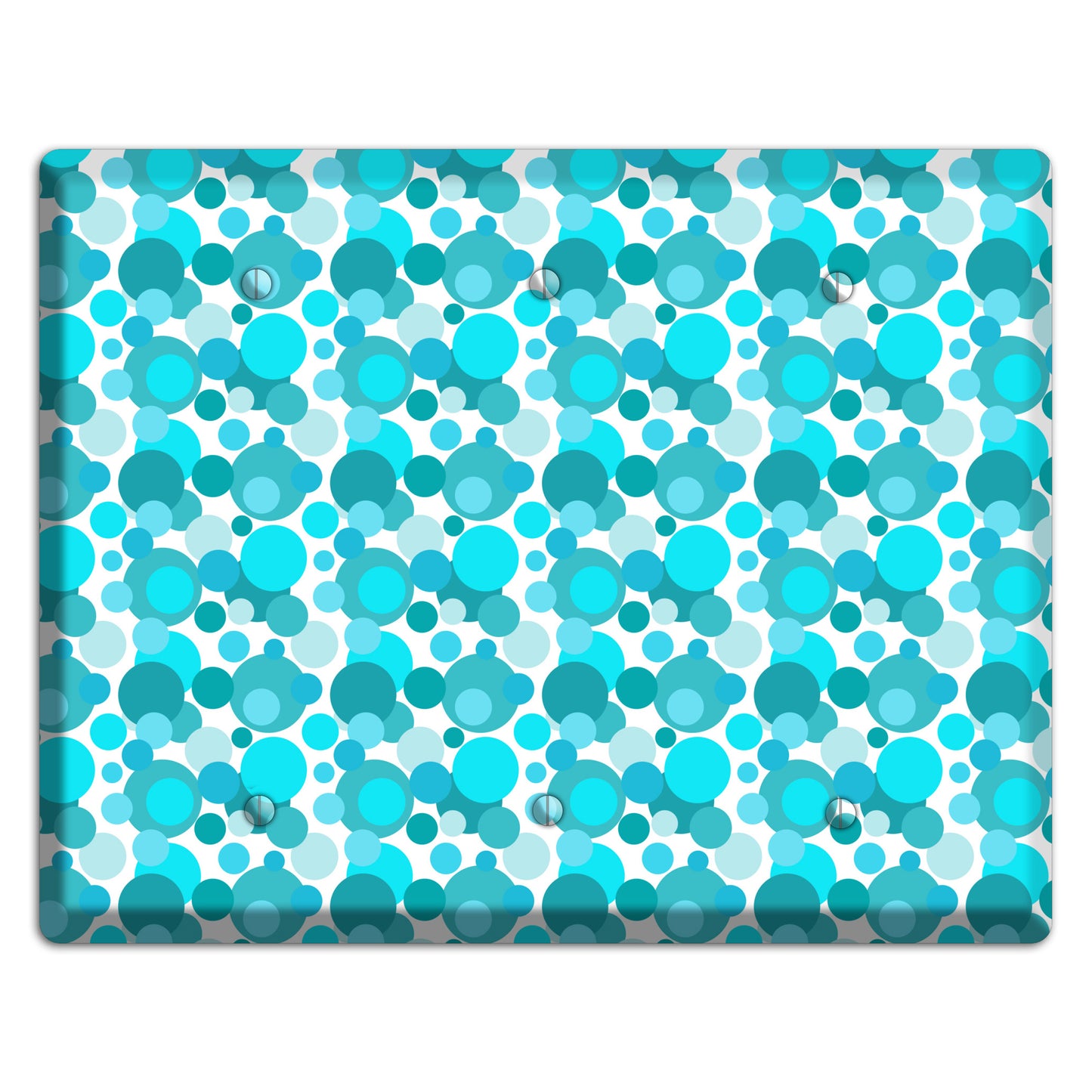 Multi Turquoise Bubble Dots 3 Blank Wallplate