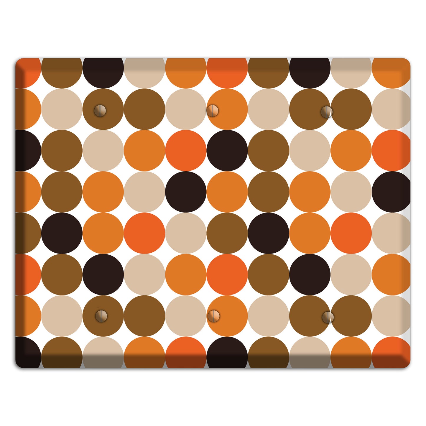 Orange Brown Black Beige Tiled Dots 3 Blank Wallplate