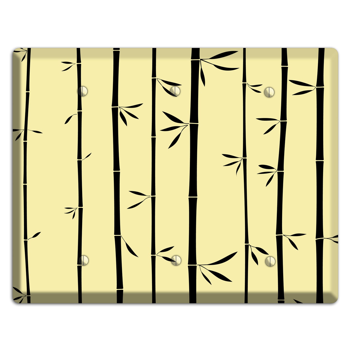 Yellow and Black Bamboo 3 Blank Wallplate