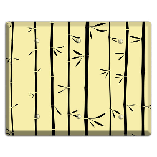 Yellow and Black Bamboo 3 Blank Wallplate