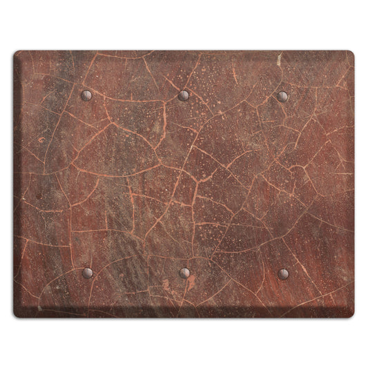 Maroon Cracked Concrete 3 Blank Wallplate