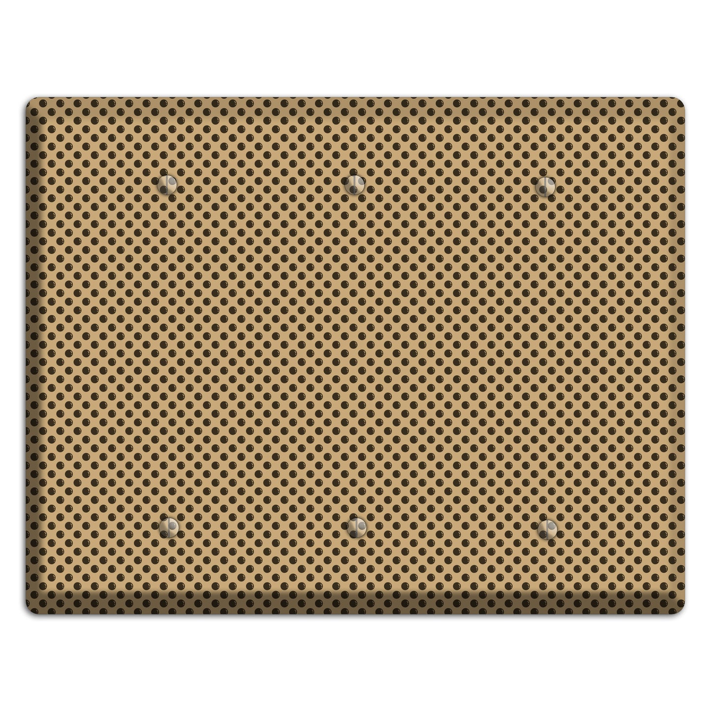 Beige with Brown Polka Dots 3 Blank Wallplate