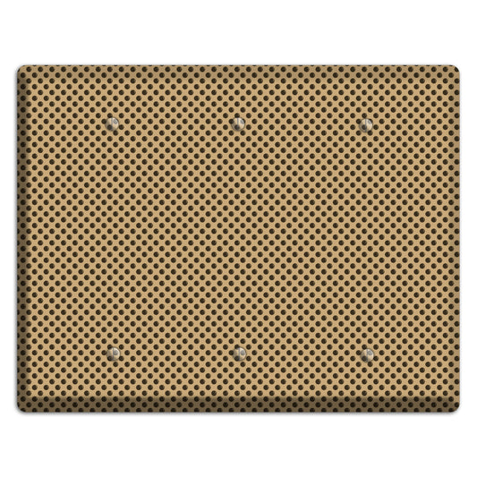 Beige with Brown Polka Dots 3 Blank Wallplate