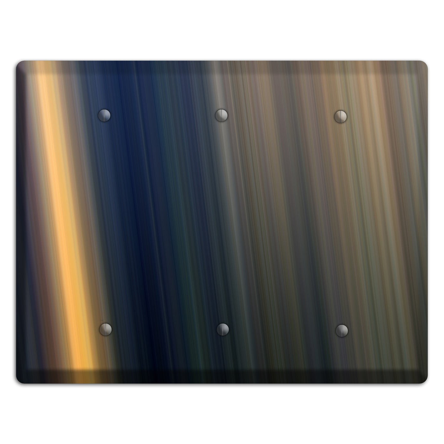 Black with Orange Ray of Light 3 Blank Wallplate