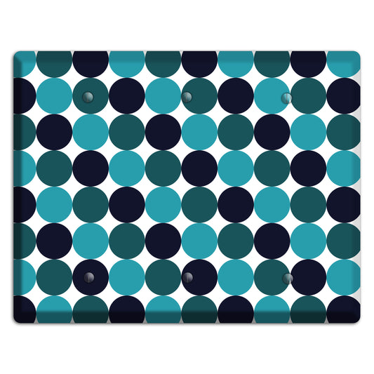 Multi Aqua Tiled Dots 3 Blank Wallplate