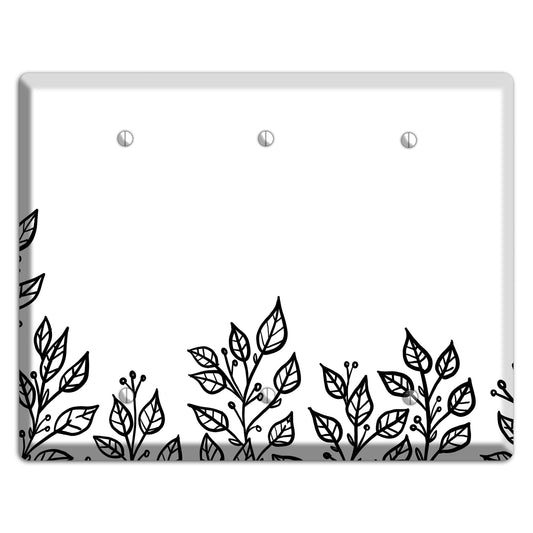 Hand-Drawn Floral 20 3 Blank Wallplate