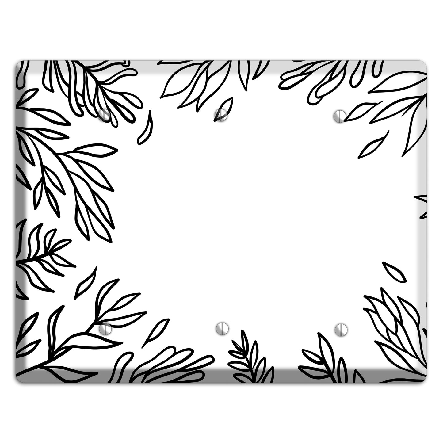 Hand-Drawn Leaves 8 3 Blank Wallplate