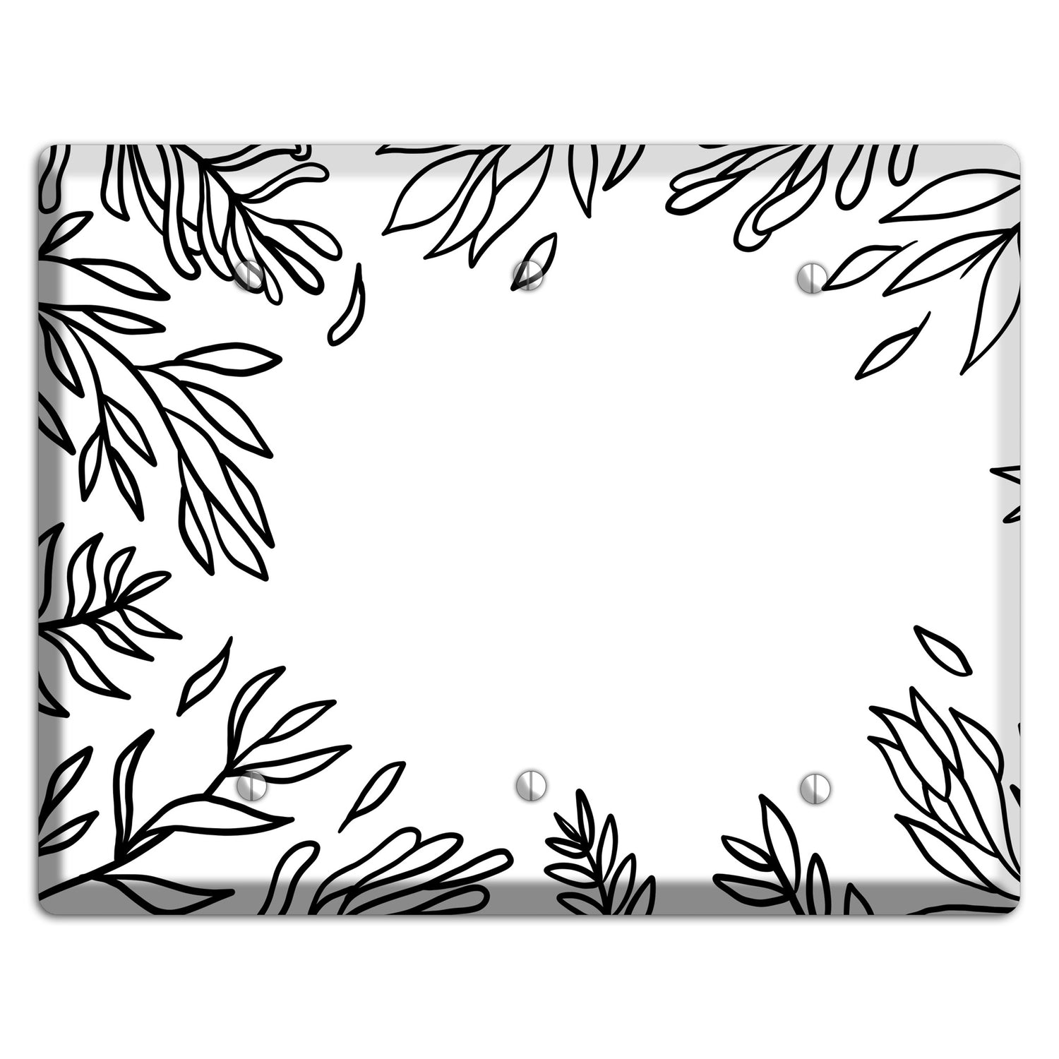 Hand-Drawn Leaves 8 3 Blank Wallplate