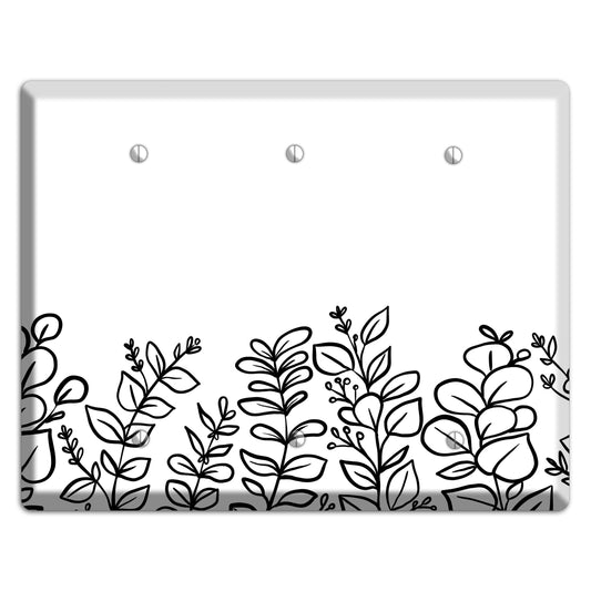 Hand-Drawn Floral 13 3 Blank Wallplate