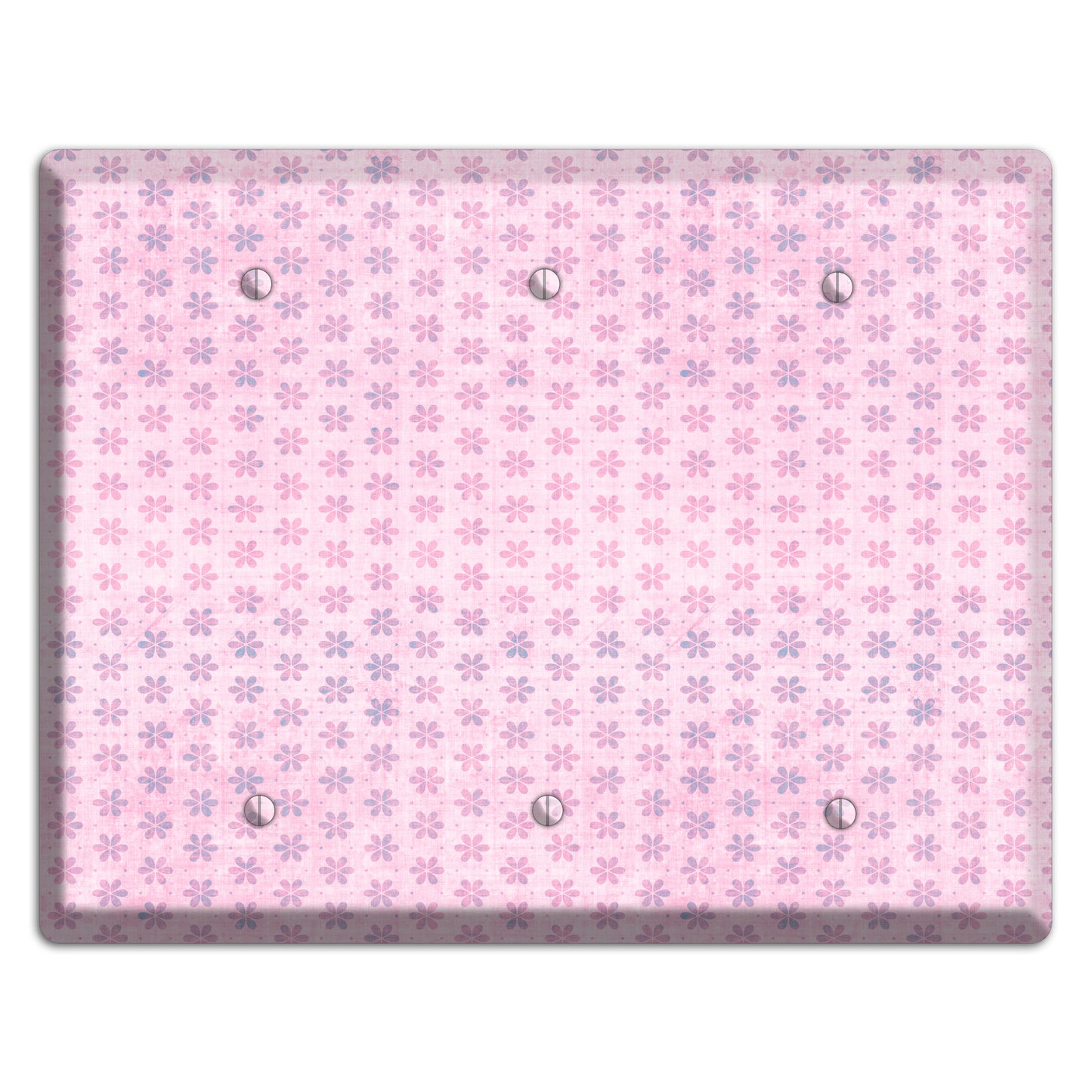 Pink Grunge Floral Contour 3 Blank Wallplate