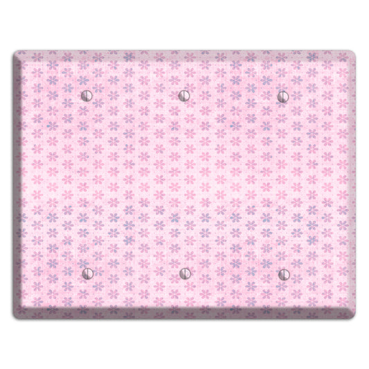 Pink Grunge Floral Contour 3 Blank Wallplate