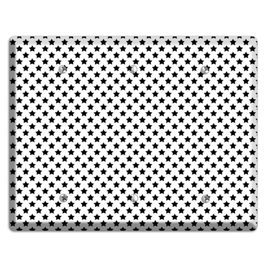 White with Black Stars 3 Blank Wallplate