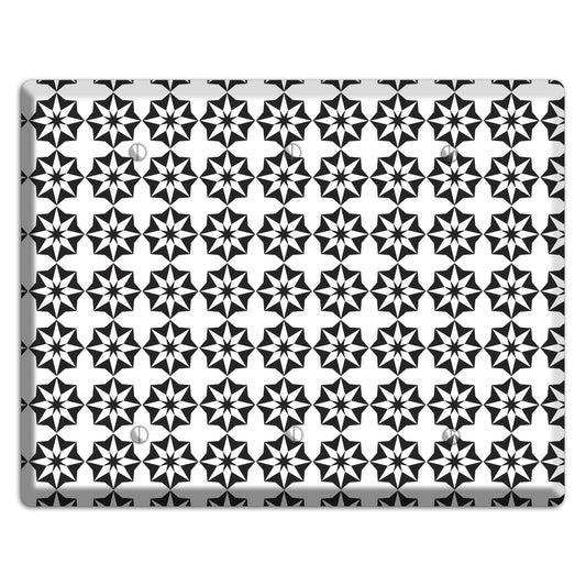 White with Black Foulard 3 Blank Wallplate