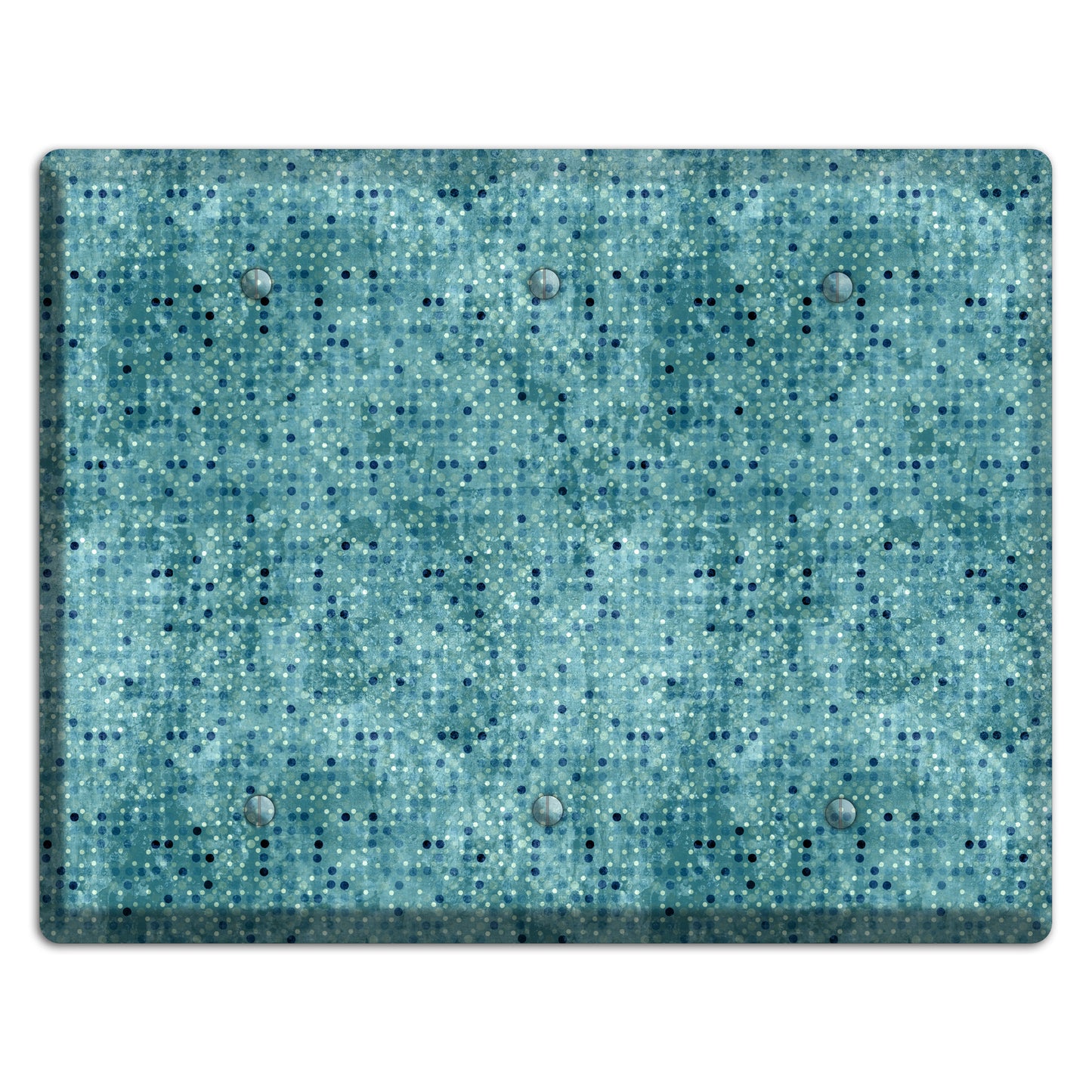 Turquoise Grunge Small Tile 3 Blank Wallplate