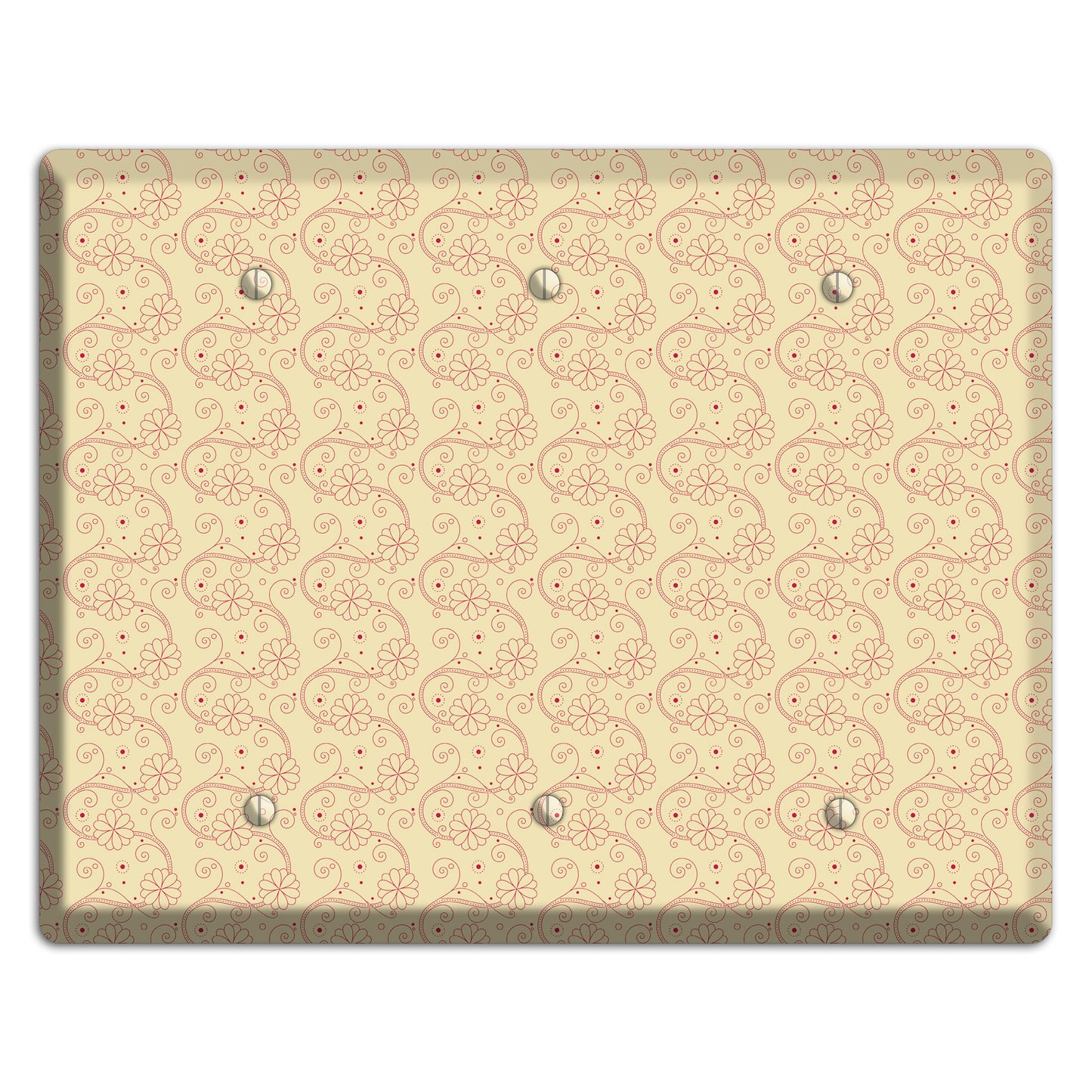 Tiny Off White Floral Swirl 3 Blank Wallplate