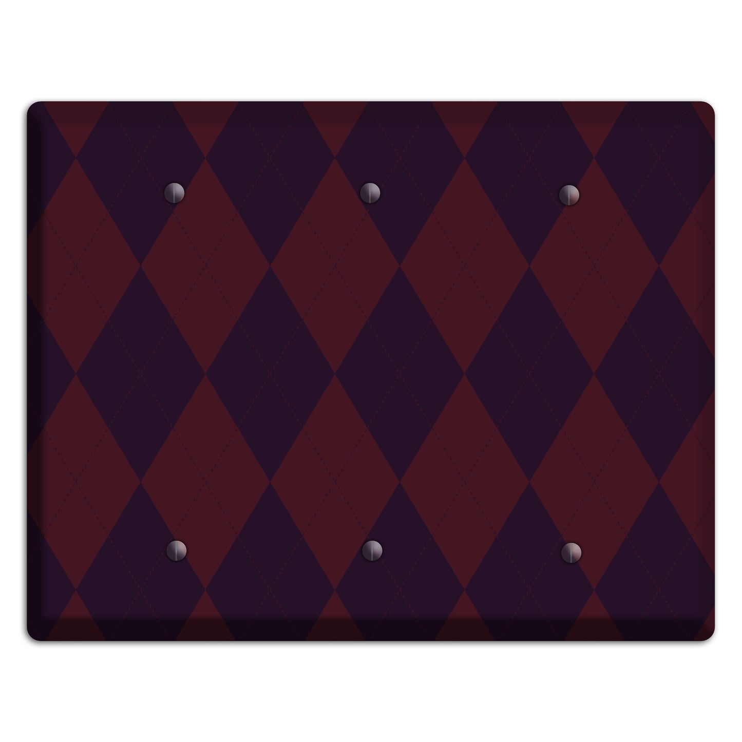 Burgundy Argyle 3 Blank Wallplate