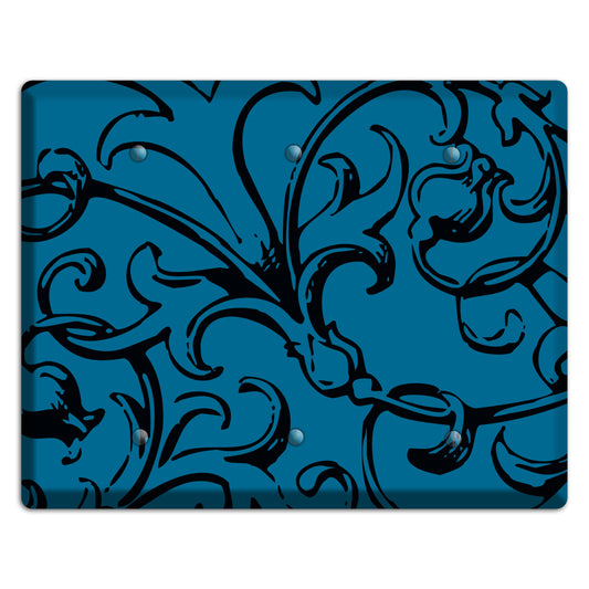 Victorian Blue 3 Blank Wallplate