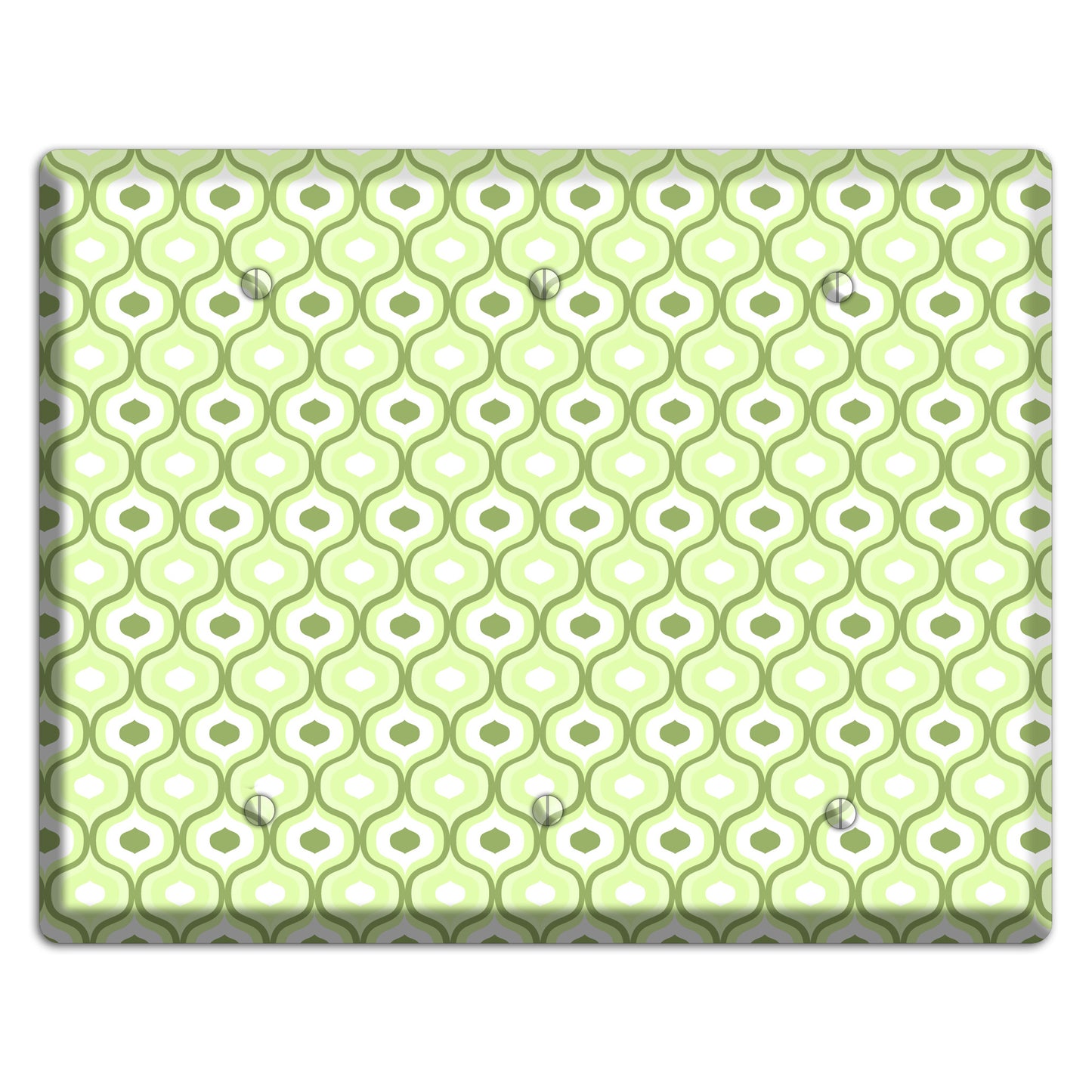 Multi Green Double Scallop 3 Blank Wallplate