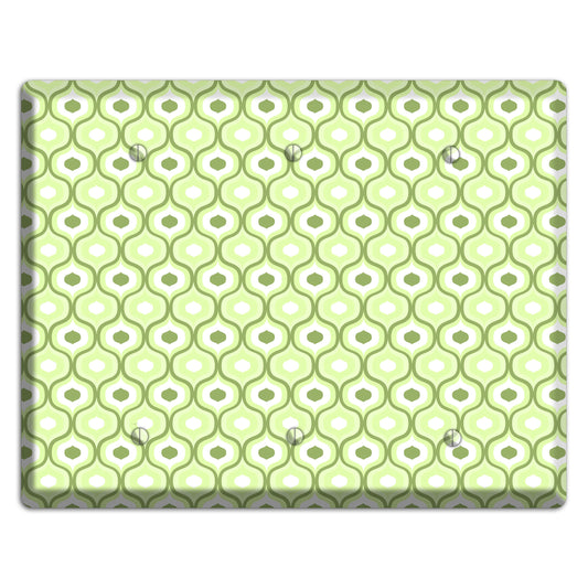 Multi Green Double Scallop 3 Blank Wallplate