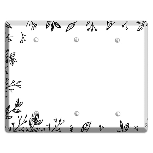 Hand-Drawn Floral 29 3 Blank Wallplate