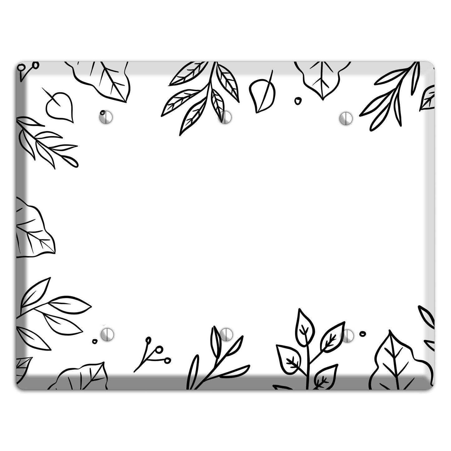 Hand-Drawn Floral 33 3 Blank Wallplate