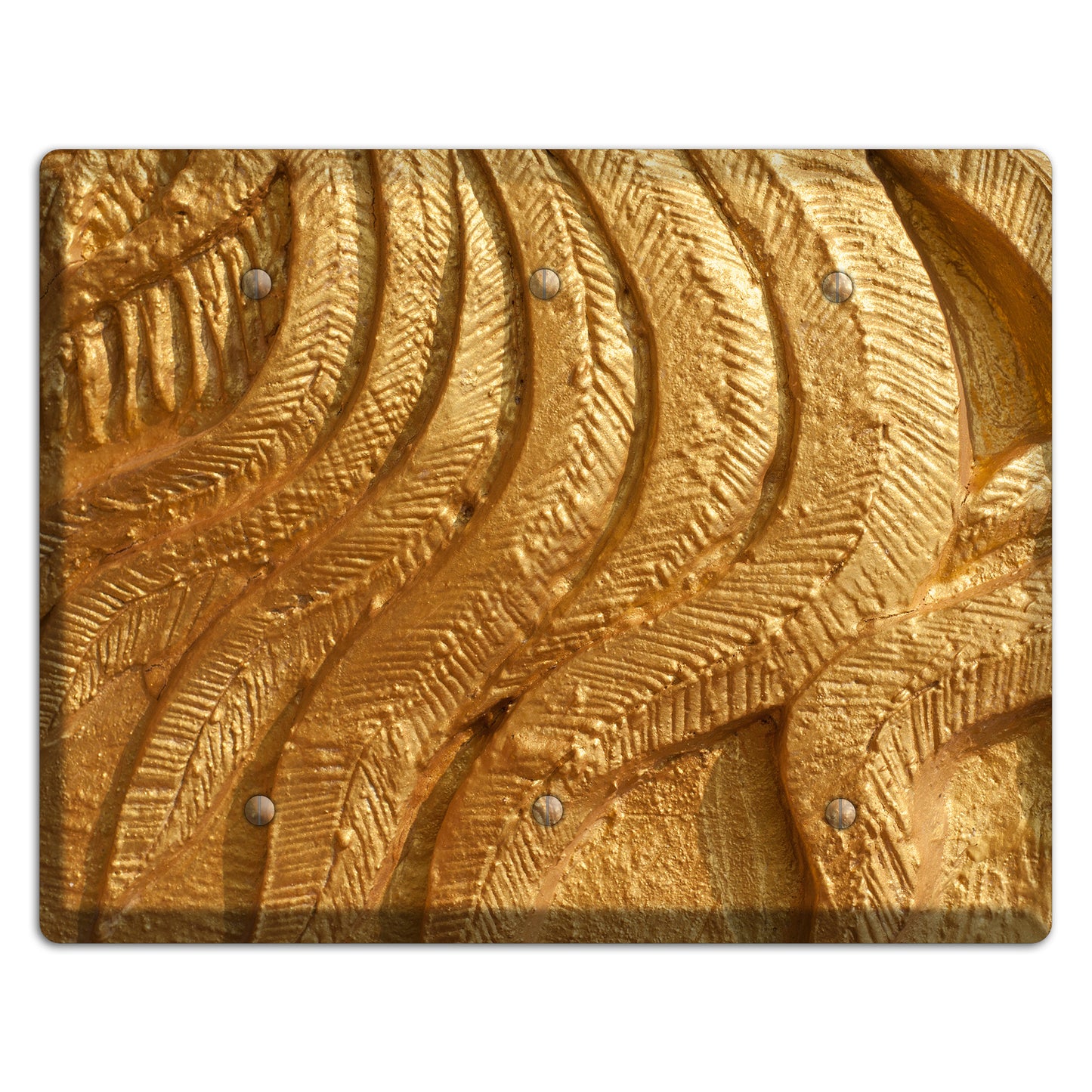 Gold Swirl Concrete 3 Blank Wallplate