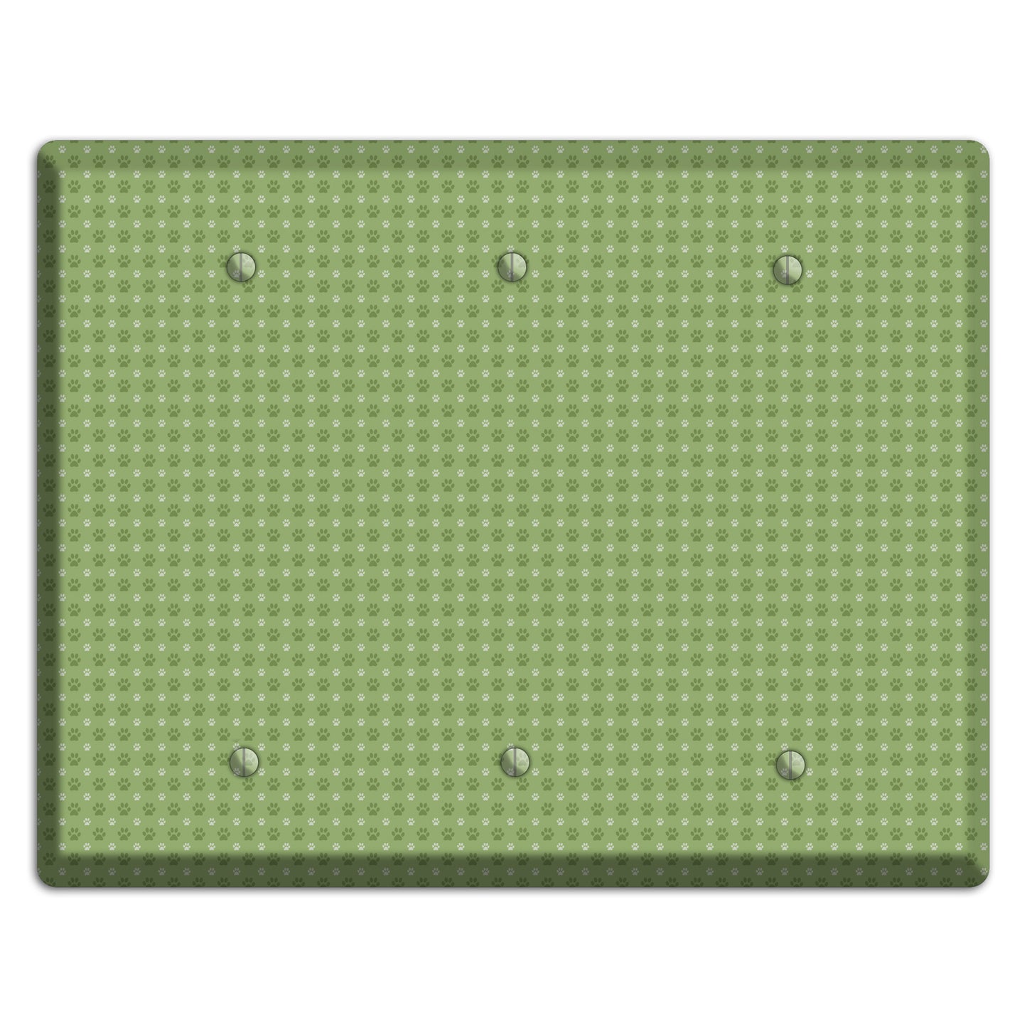 Green Paw Prints 3 Blank Wallplate