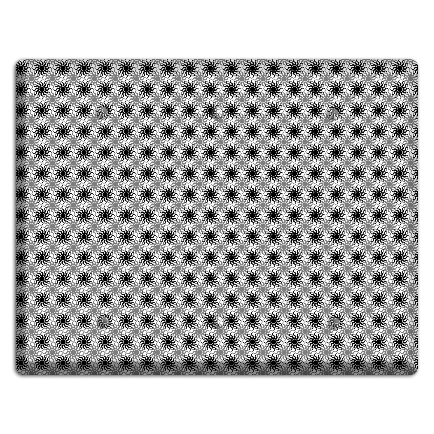 Black and Grey Sun Contour 3 Blank Wallplate