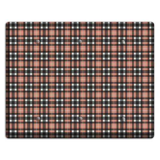 Light Brown Plaid 3 Blank Wallplate