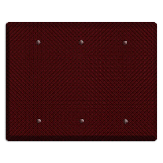 Maroon Tiny Checkered Foulard 3 Blank Wallplate