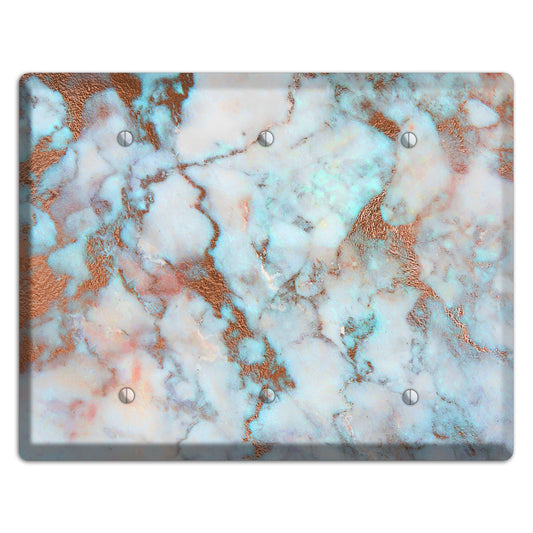 Regent St Blue Marble 3 Blank Wallplate