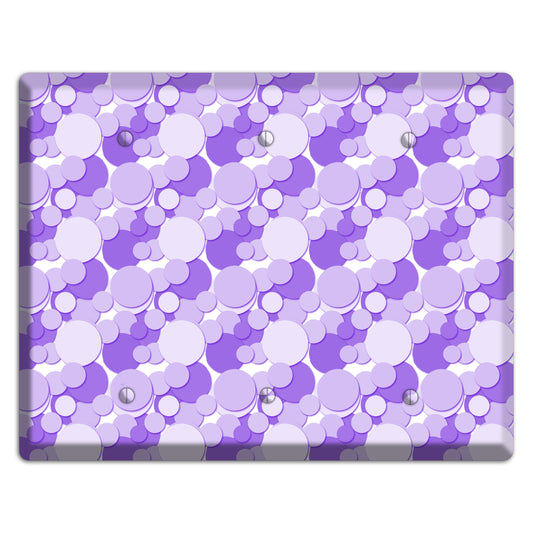 Multi Purple Bubble Dots 3 Blank Wallplate