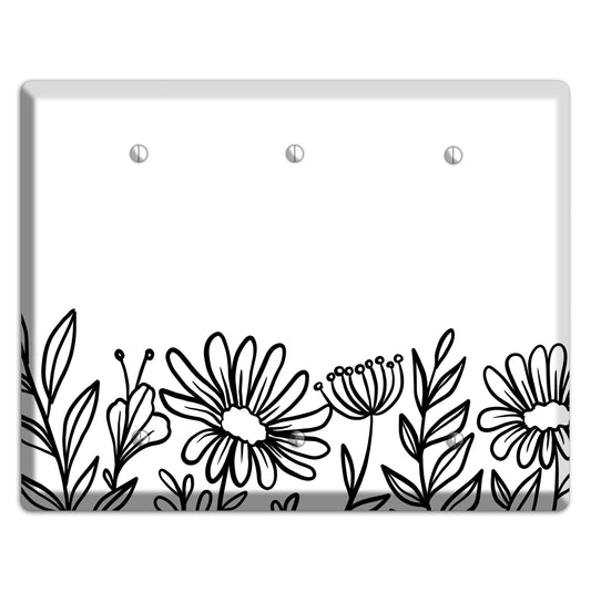 Hand-Drawn Floral 10 3 Blank Wallplate