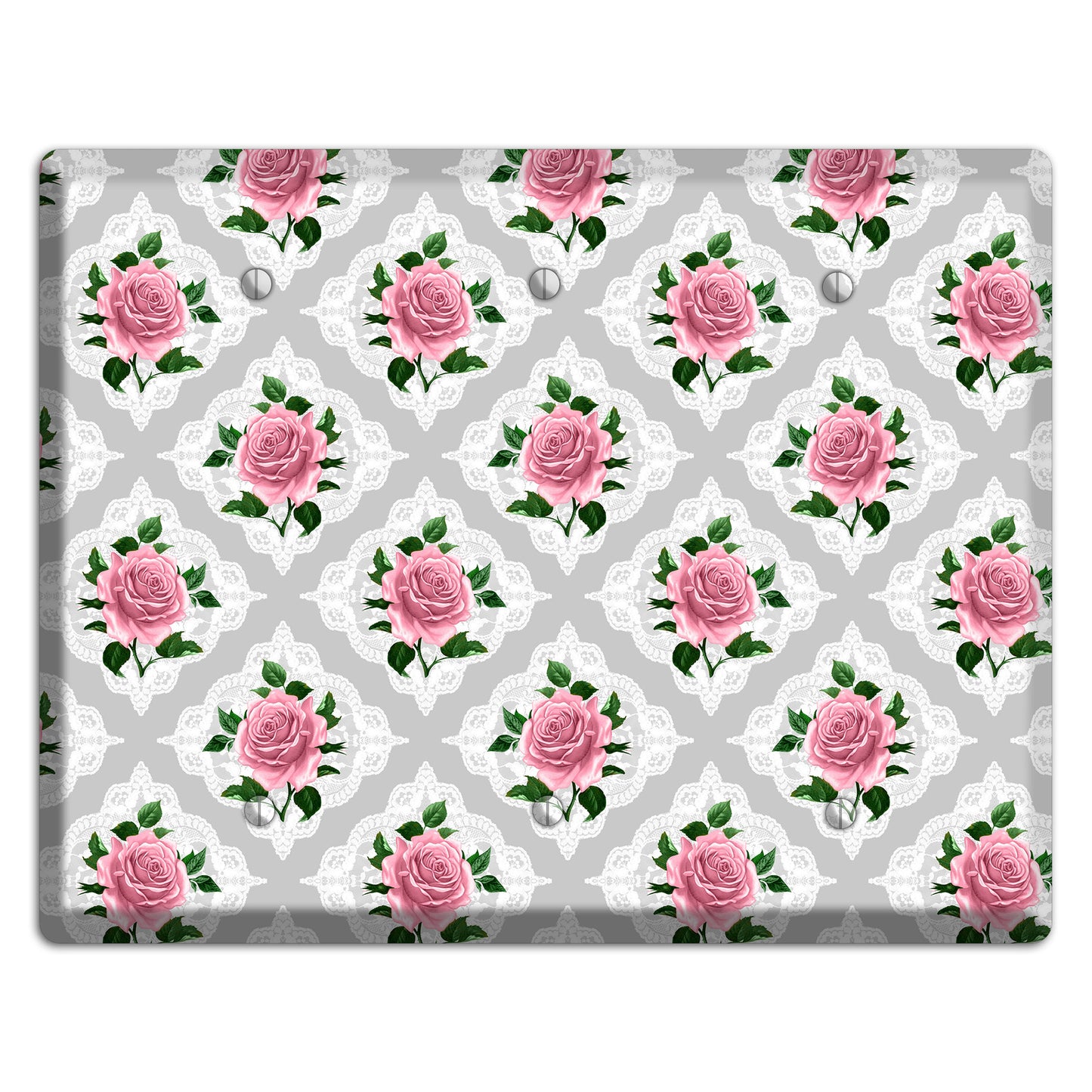 Gray Rose Doily 3 Blank Wallplate