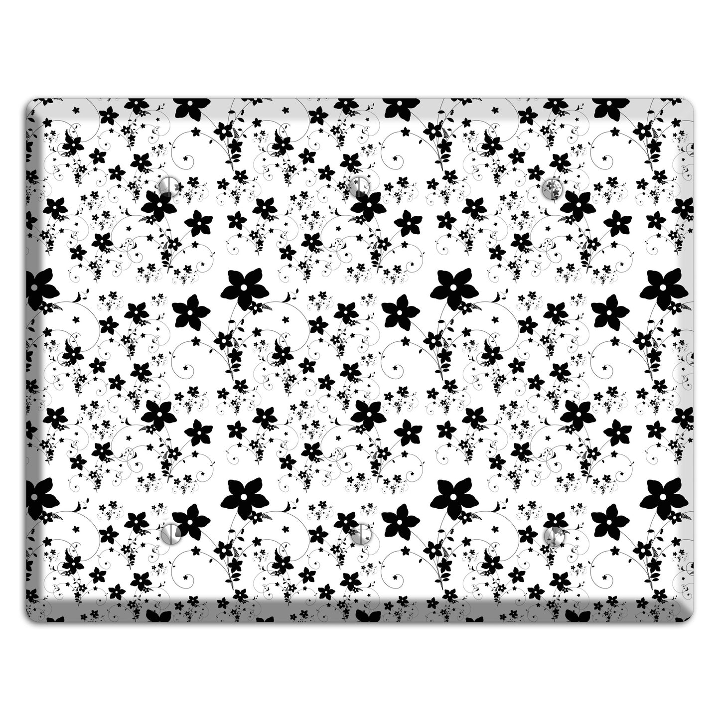 Black and White Flowers 3 Blank Wallplate