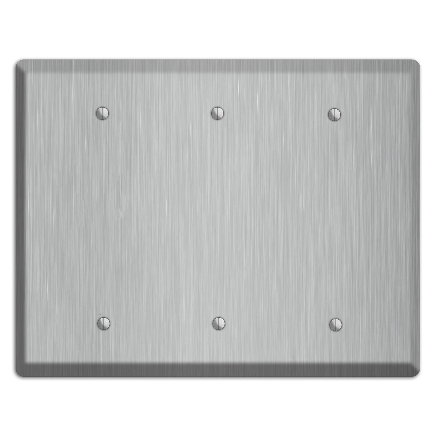 Brushed Stainless Steel 3 Blank Wallplate